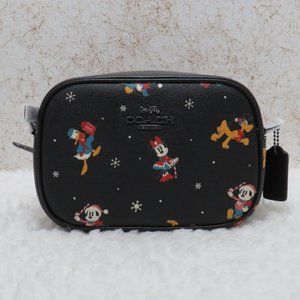 Coach Disney Holiday Print Mini Jamie Camera Bag (Black)